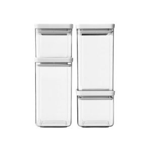 Brabantia 4pc Square Food Canister Light Grey