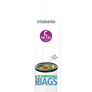 Brabantia Perfect Fit Compostable Bin Liner Code C (10/12L) 10 Bags