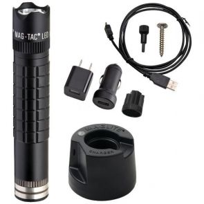 Maglite Mag-Tac Crowned Bezel Rechargeable LED Flashlight - Black