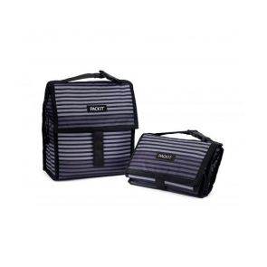 PackIt Freezable Lunch Bag Gray Stripe