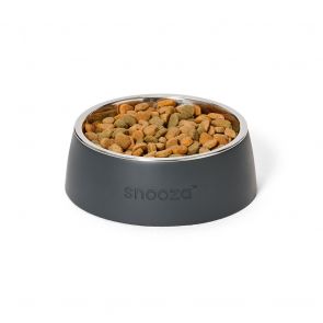 Snooza Concrete & Stainless Steel Dog Bowl - Charcoal