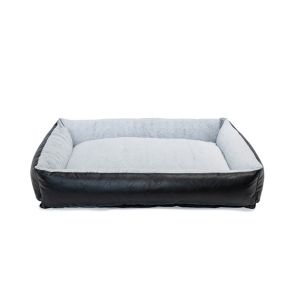 Superior Pet Goods Dog Lounger - Vegan Leather & Everly Faux Fur