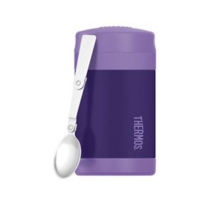 Thermos Stainless Steel Vacuum Insulated Food Jar with Spoon 470ml Purple